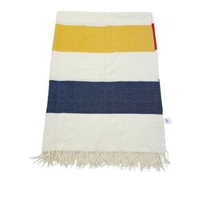 Hudson HBC Stripes Point Fringed Blanket/Throw 100 x 70